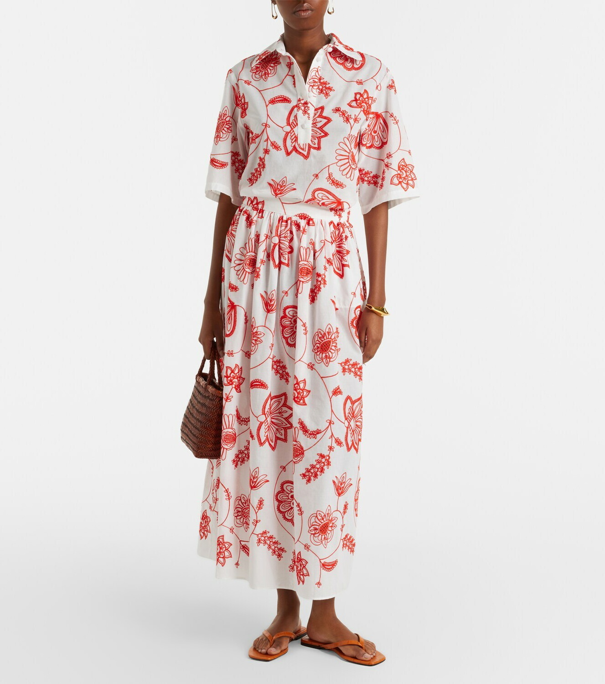 Eres Izana embroidered cotton-blend shirt