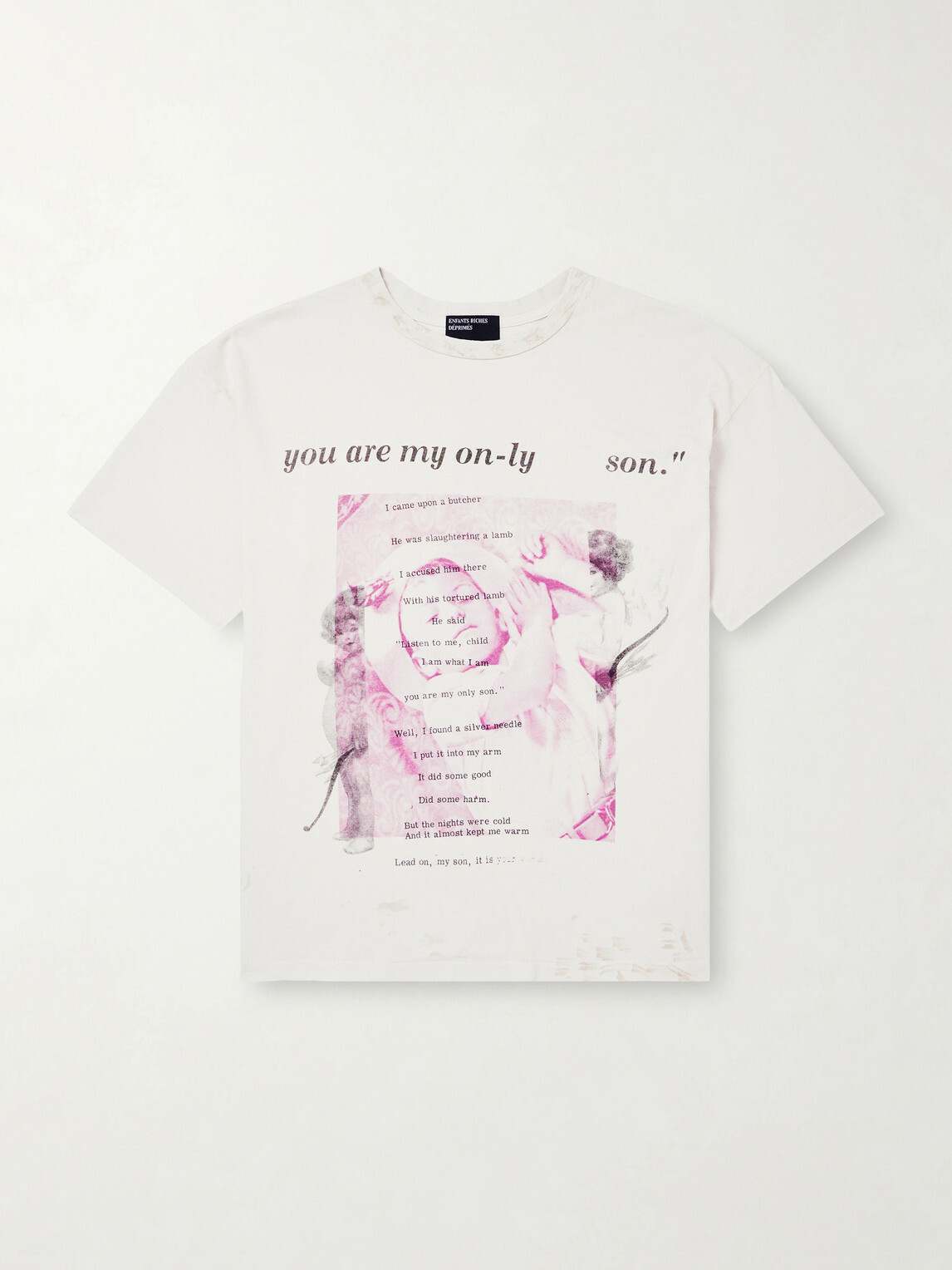 Enfants Riches Déprimés - Only Son Distressed Printed Cotton-Jersey T-Shirt - Neutrals