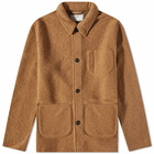 Universal Works Men's Wool Fleece Field Jacket in Taupe