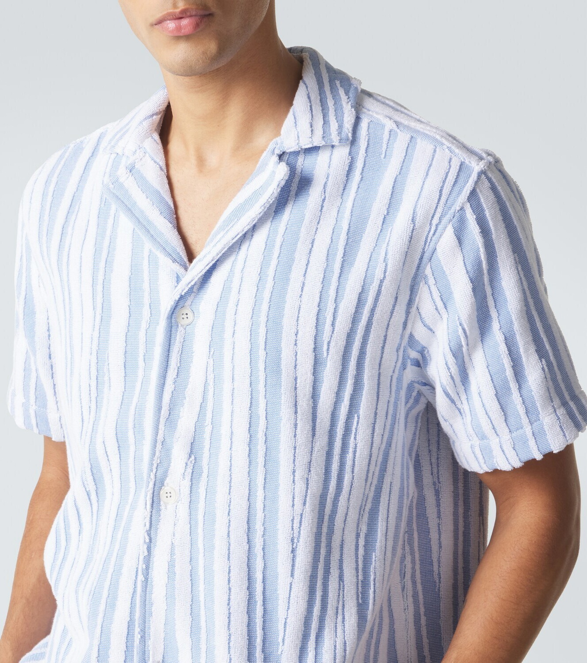 Orlebar Brown Howel striped cotton toweling shirt