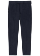 Tom Ford Tapered-leg Cotton Trousers Navy