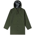 Stutterheim Men's Stockholm Raincoat in Suede Dark Green