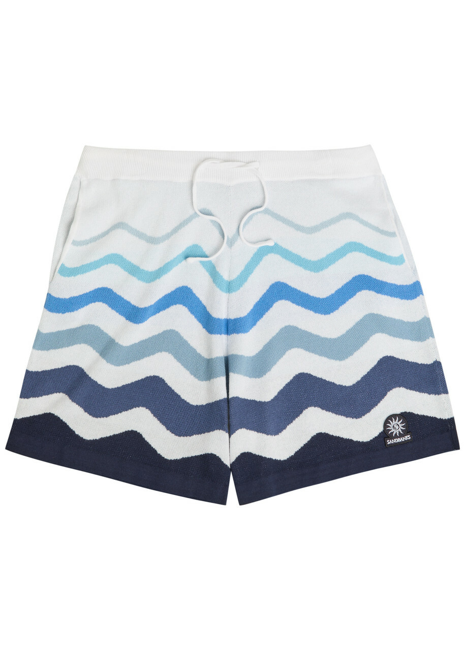 Sandbanks Striped Cotton Shorts Blue