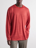Auralee - Striped Wool-Jersey T-Shirt - Red