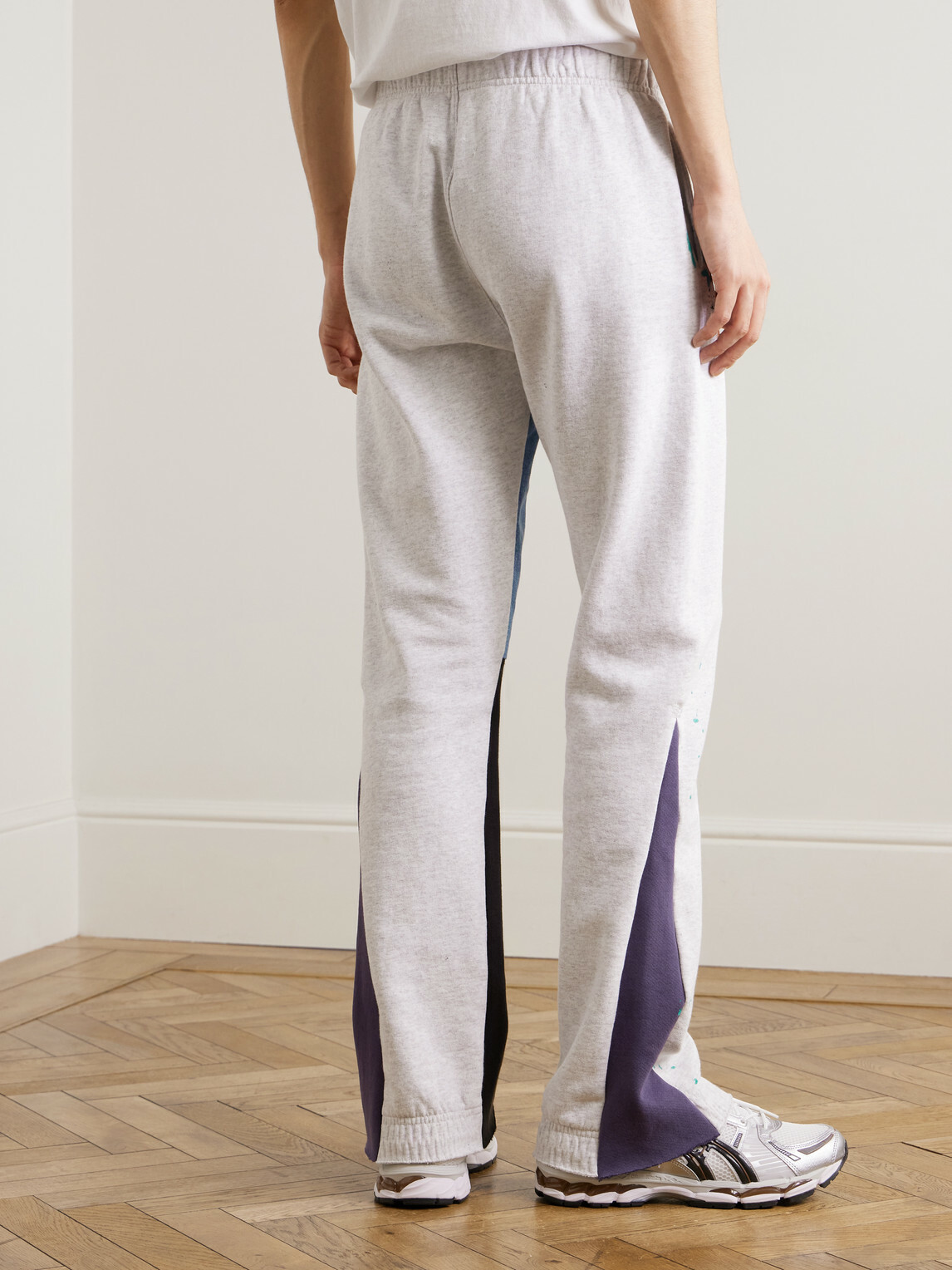Gallery Dept. - Logo-Print Paint-Splattered Cotton-Jersey Sweatpants - Gray