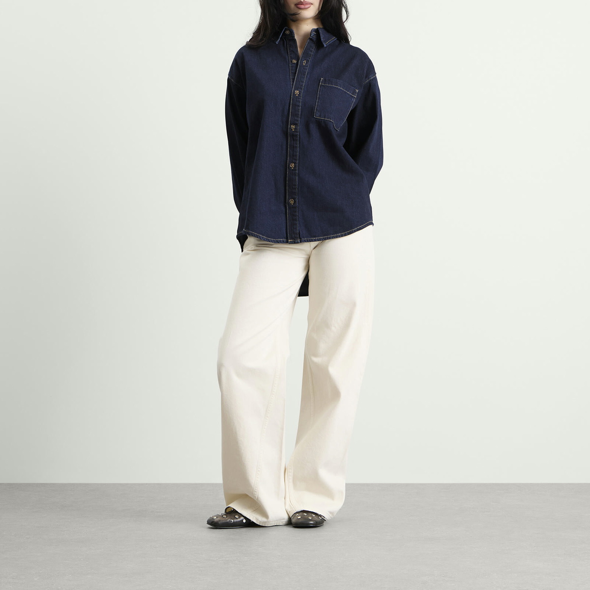 Good American Women's Denim Oversized Shirt in Indigo