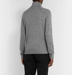 SAINT LAURENT - Mélange Cashmere, Mohair and Silk-Blend Rollneck Sweater - Gray