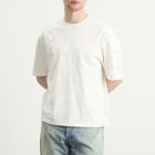 Wax London Men's Milton Shapes Embroidery T-Shirt in Ecru