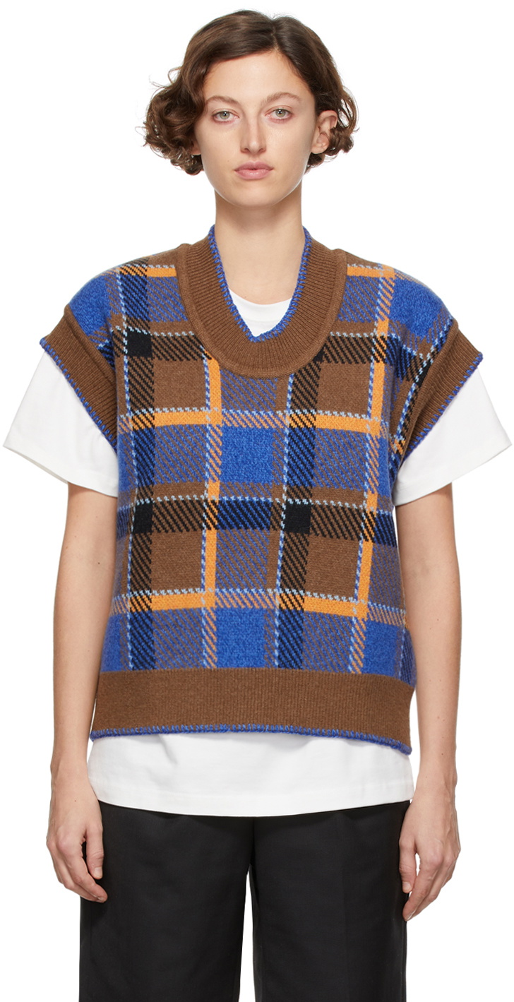 ADER error Brown Check Joyce Vest ADER error