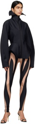 Mugler Tan & Black Spiral Leggings