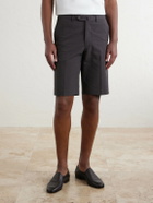 De Petrillo - Straight-Leg Cotton-Seersucker Shorts - Brown