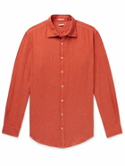 Massimo Alba - Genova Striped Linen and Cotton-Blend Shirt - Orange