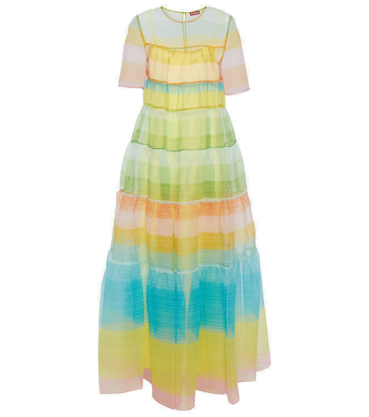 【Staud】 Tiered ruffled maxiドレス Staud Sorrento Cotton-Blend Ruffle Maxi Dress | Saks Fifth