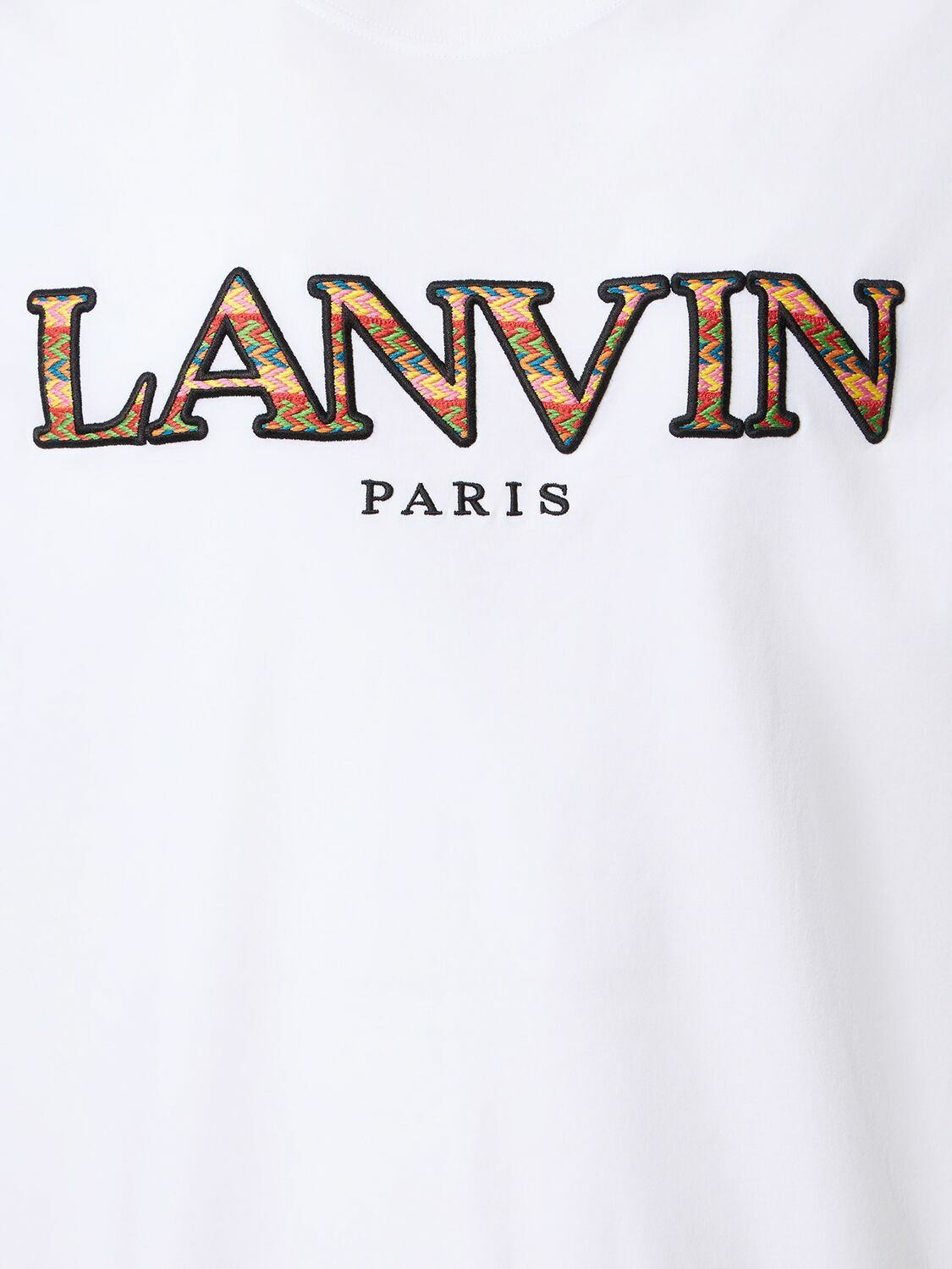 LANVIN - Curb Logo Embroidery Cotton T-shirt