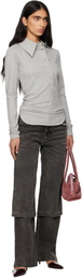 The Attico Grey Light American Fleece Polo