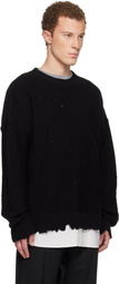 MM6 Maison Margiela Black Distressed Sweater
