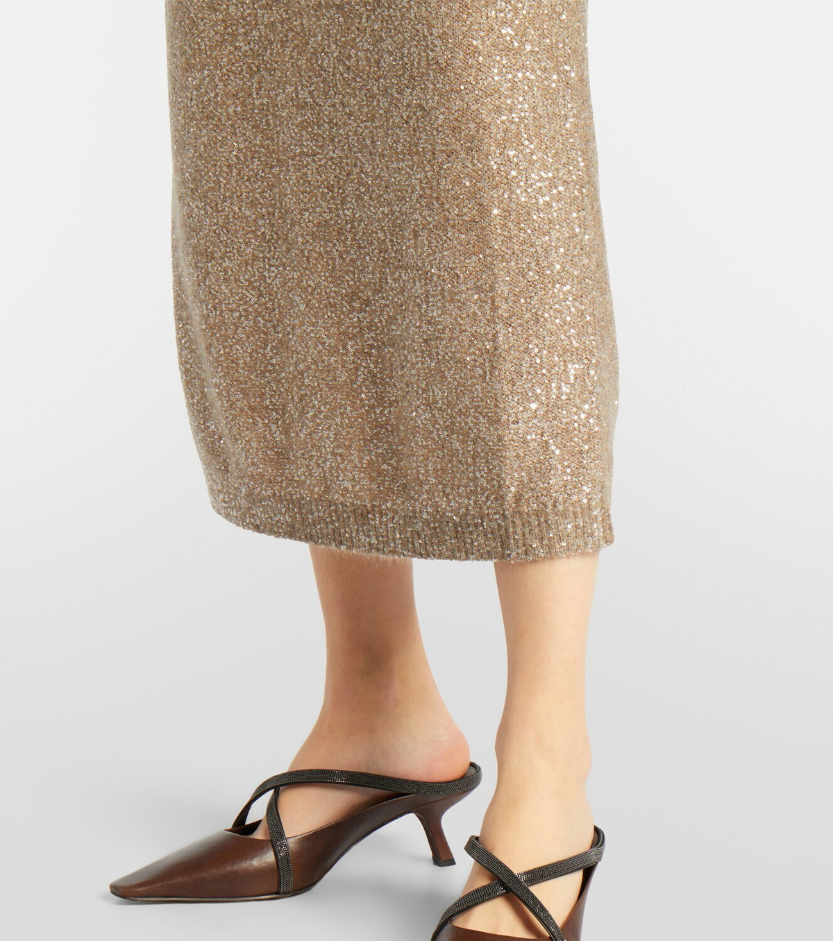 Brunello Cucinelli Lamé pencil skirt