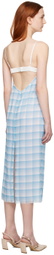 JUNEYEN Blue Check Midi Dress
