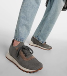 Brunello Cucinelli Monili suede-trimmed sneakers