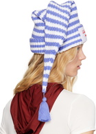 Charles Jeffrey LOVERBOY Blue & White Sloppy Giuseppe Beanie