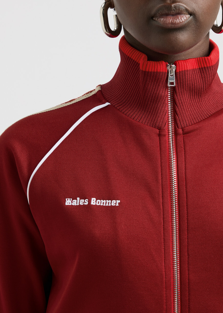 Wales Bonner Shine Logo Jersey Track Jacket Burgundy Wales