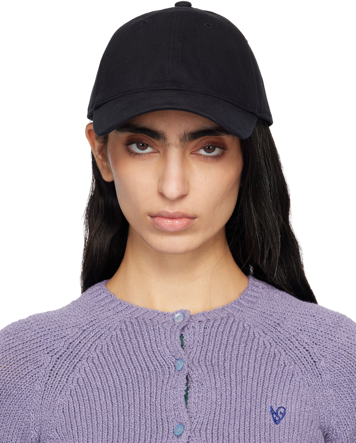 Acne Studios Black Embroidered-Logo Cap