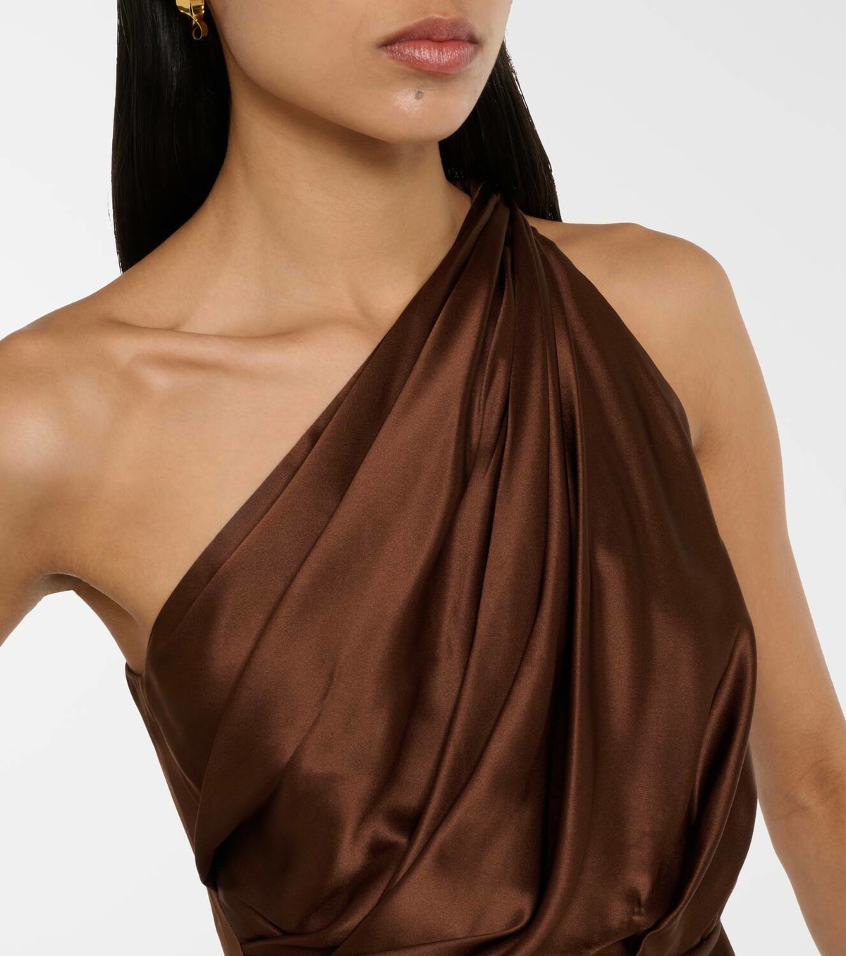 The Sei One-shoulder silk satin midi dress