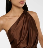 The Sei One-shoulder silk satin midi dress