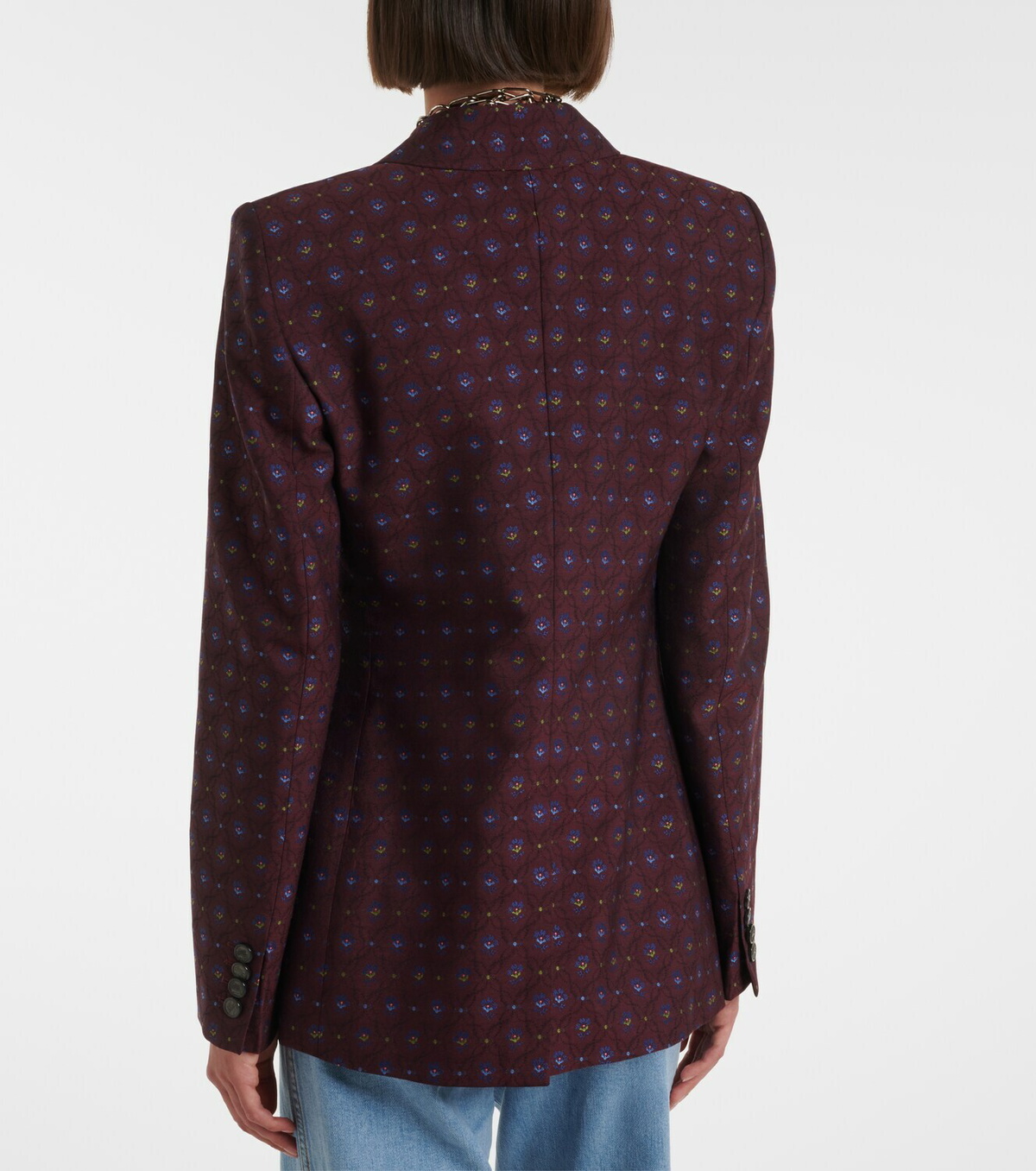 Etro Floral wool and cotton jacquard blazer