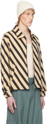 Bode Black & Beige Domino Stripe Jacket