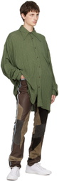 Acne Studios Brown Patchwork Leather Pants
