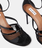 Alaïa Infradito 90 fishnet patent leather pumps