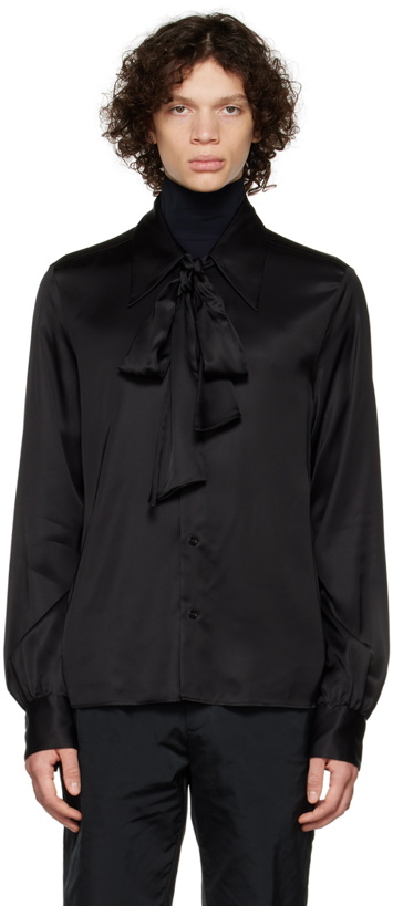 Photo: MM6 Maison Margiela Black Bow Shirt