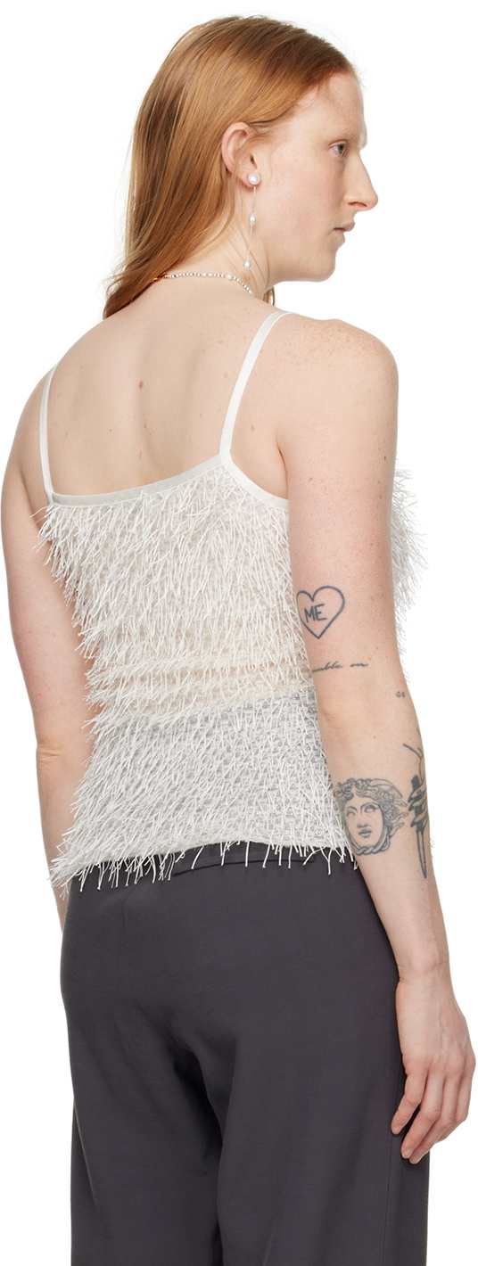 Elleme White Fluffy Tank Top