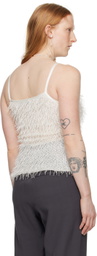 Elleme White Fluffy Tank Top