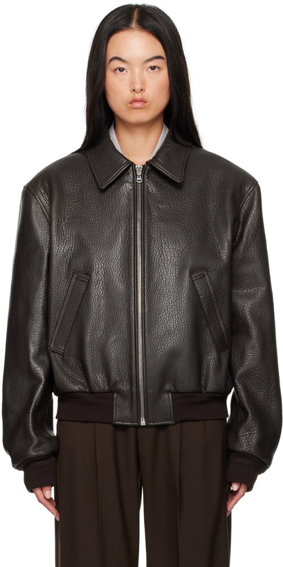 Photo: Recto Brown Ben Shrunken Leather Jacket