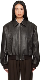Recto Brown Ben Shrunken Leather Jacket