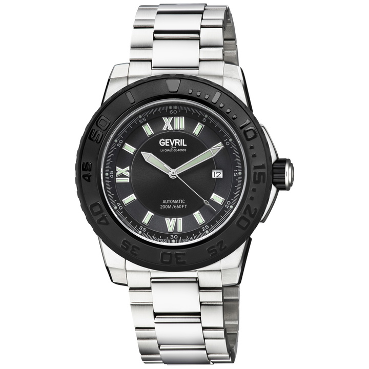 Photo: Gevril Seacloud Automatic Black Dial Mens Watch 31249B