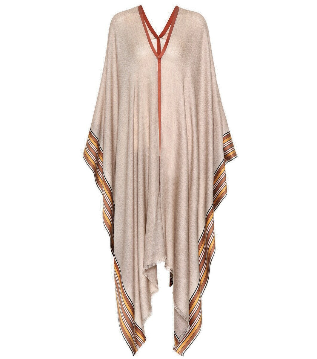 Loro Piana The Suitcase Stripe silk and cashmere poncho Loro Piana