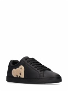 PALM ANGELS 20mm Teddy Bear Tennis Leather Sneakers