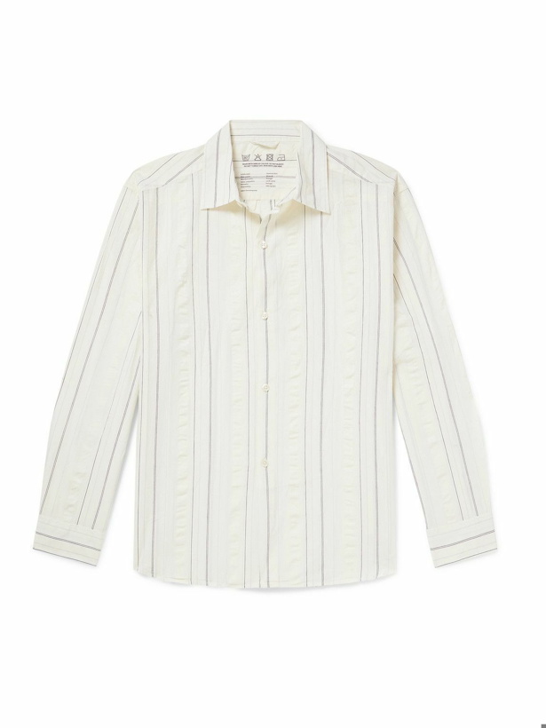 Photo: mfpen - Generous Striped Seersucker-Trimmed Cotton-Poplin Shirt - Neutrals
