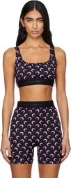Marine Serre Black Recycled Moon Jersey Sport Bra