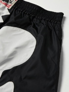 KAPITAL - Straight-Leg Long-Length Panelled Swim Shorts - Black