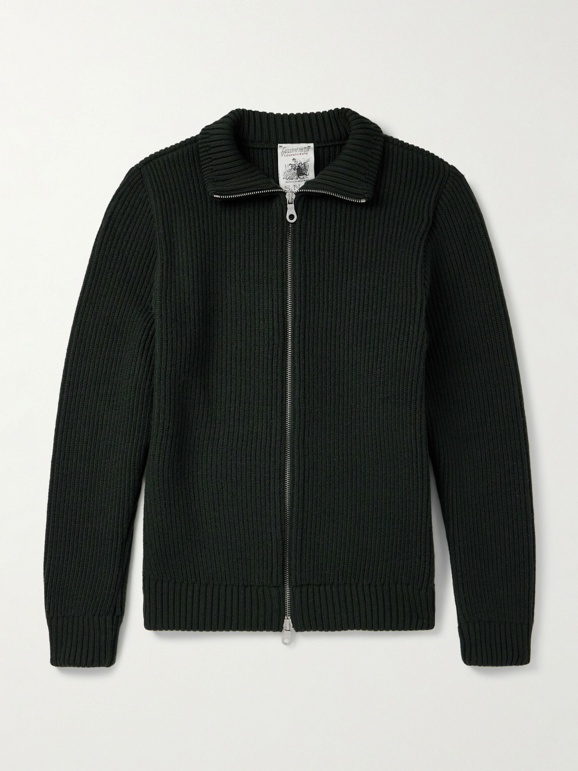 S.N.S. Herning - Virgin Wool Zip-Up Cardigan - Green
