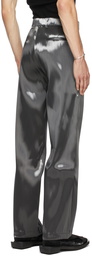 HELIOT EMIL Grey Liquid Metallic Trousers