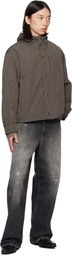 COOR Brown Crop Hoodie Mill Parka