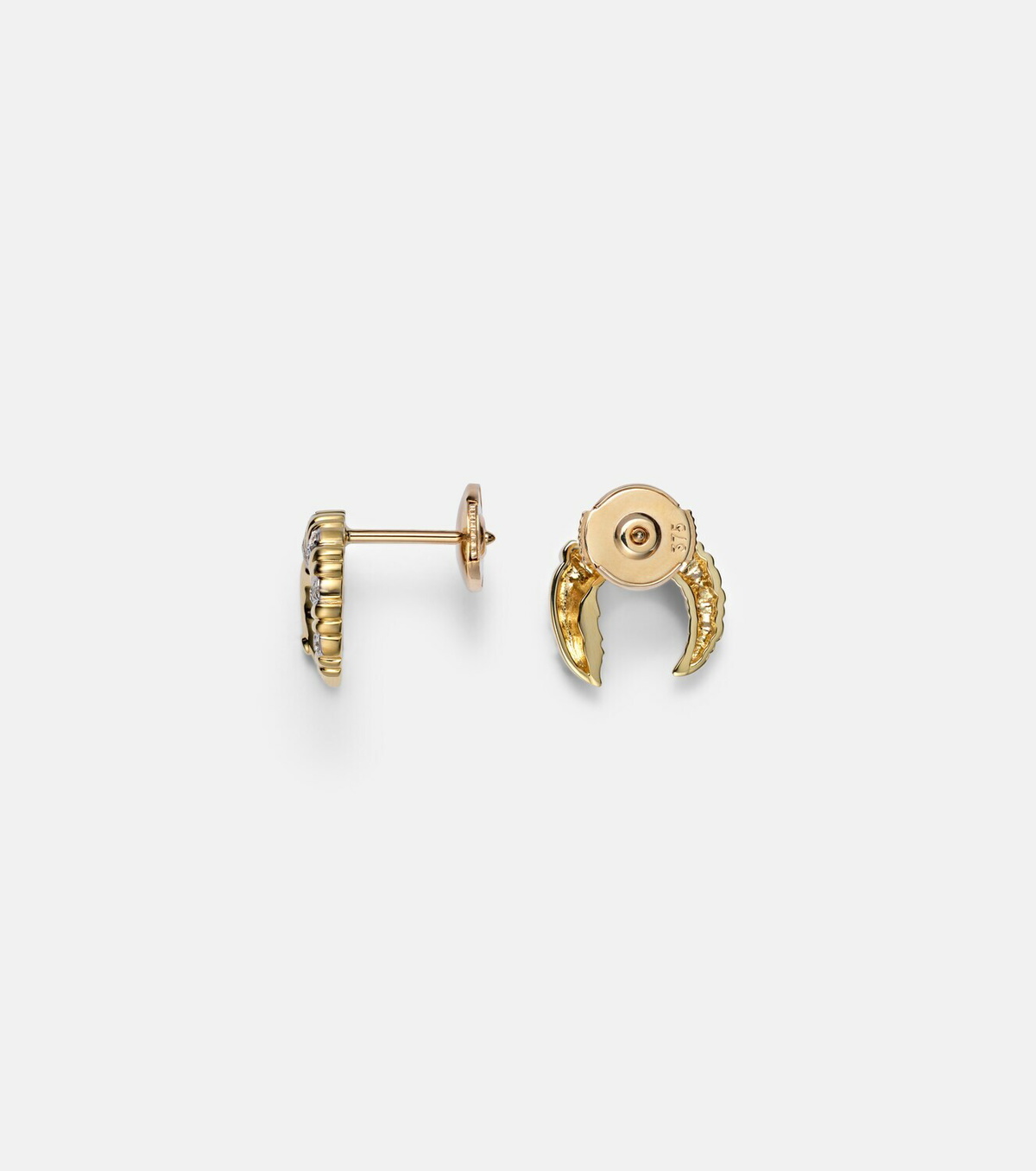 Yvonne Léon Écrevisse 9kt gold earrings with diamonds