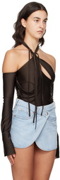 Coperni Brown Multi Strap Bodysuit