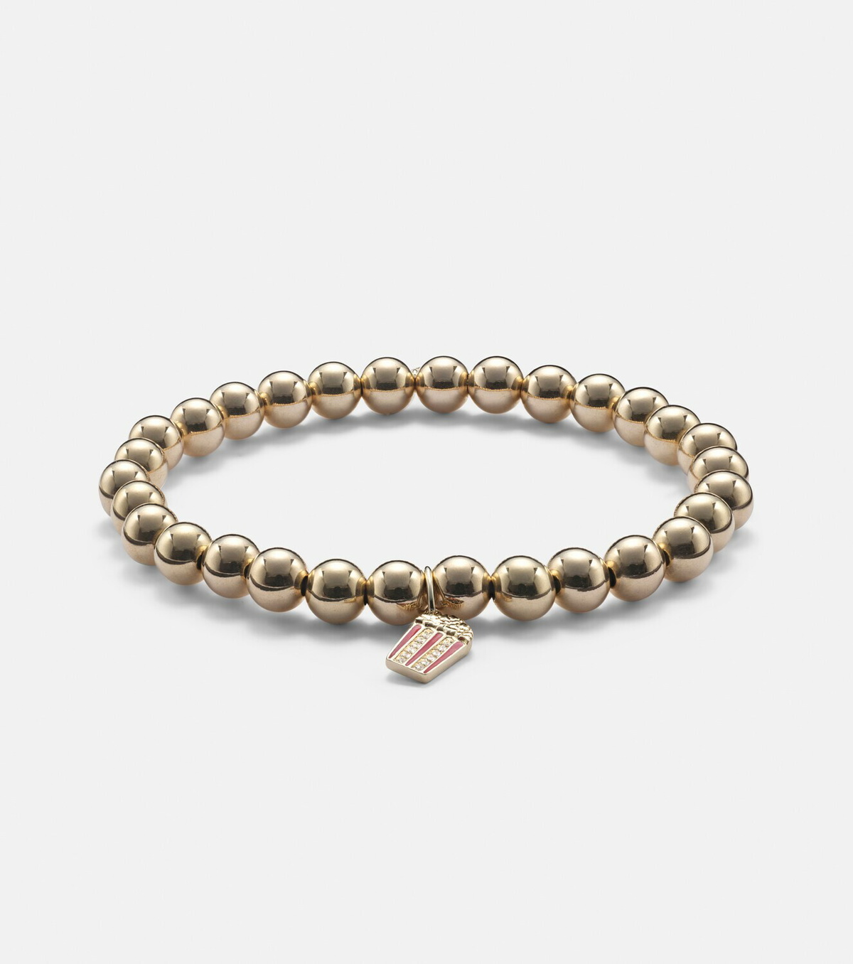 Sydney Evan 14kt gold charm bracelet with diamonds