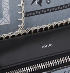 AMIRI - Bandana-Print Leather-Trimmed Canvas Backpack - Gray